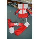 Two England Football Folding Camp Chairs and a Fou