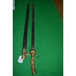 Vintage Style Indian Sword with Leather Scabbard