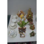 Decorative Pottery Items, Teapots, Mouse Figures,