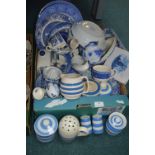 Blue & White Pottery Including T.G. Green, etc.