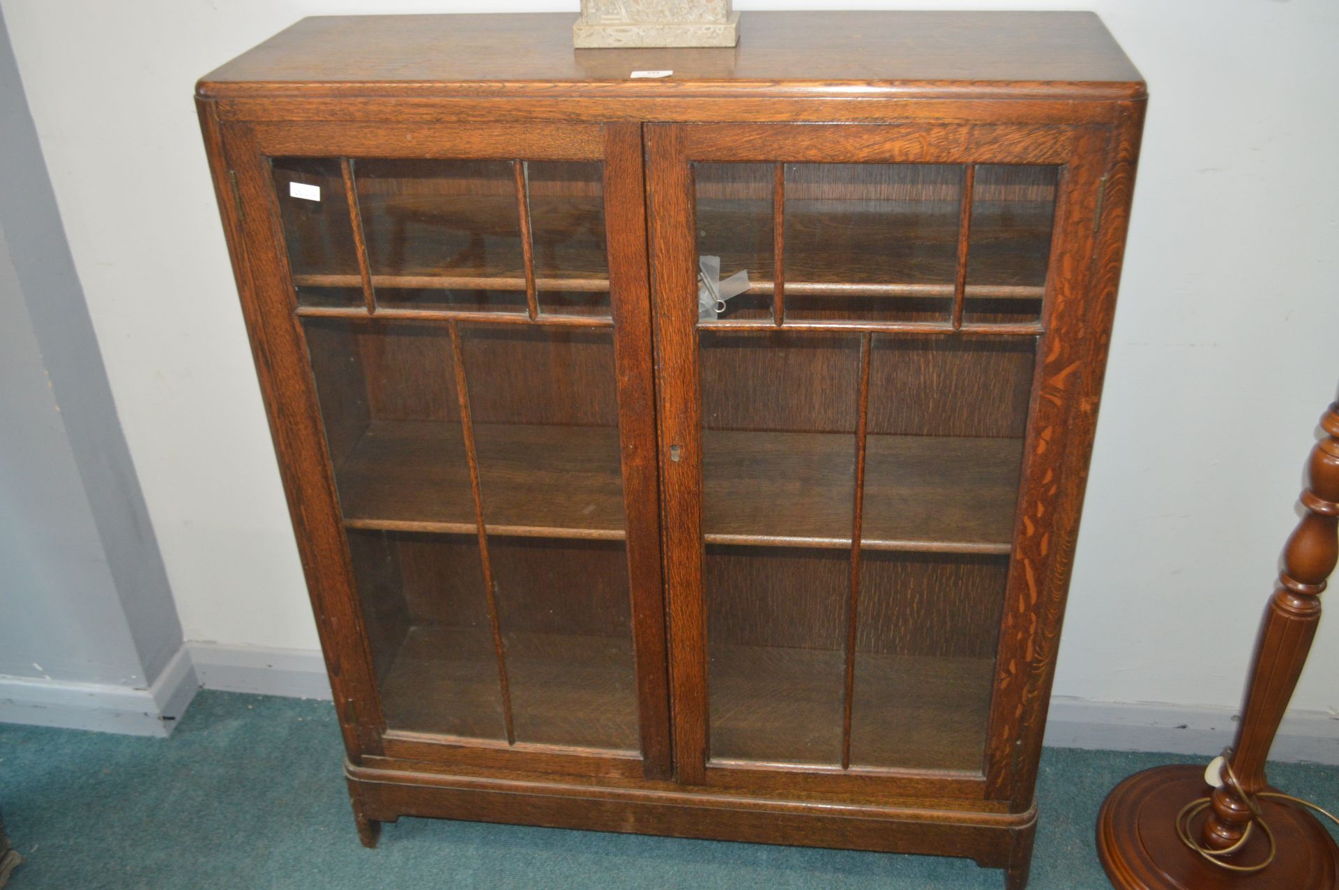 1930's Oak Glazed Cabinet