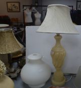 Onyx Table Lamp with Cream Shade, plus a Glass Sha