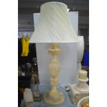 Large Onyx Table Lamp with Cream Shade