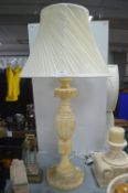 Large Onyx Table Lamp with Cream Shade