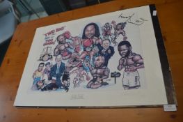 Signed Lennox Lewis Boxing Print