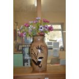 West German Vase with Artificial Flowers