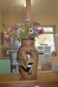 West German Vase with Artificial Flowers