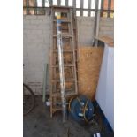 Two Pairs of Wooden Step Ladders, Draft Excluder,