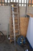 Two Pairs of Wooden Step Ladders, Draft Excluder,