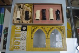 Vintage Gothic Chess Set Sculptured by Ganine