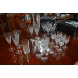 Royal Doulton Lead Crystal Wine Glasses and Champa