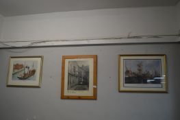 Three Hull Old Town Prints Including Signed Jeff W