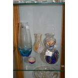 Glass Paperweights and Vases Including Caithness