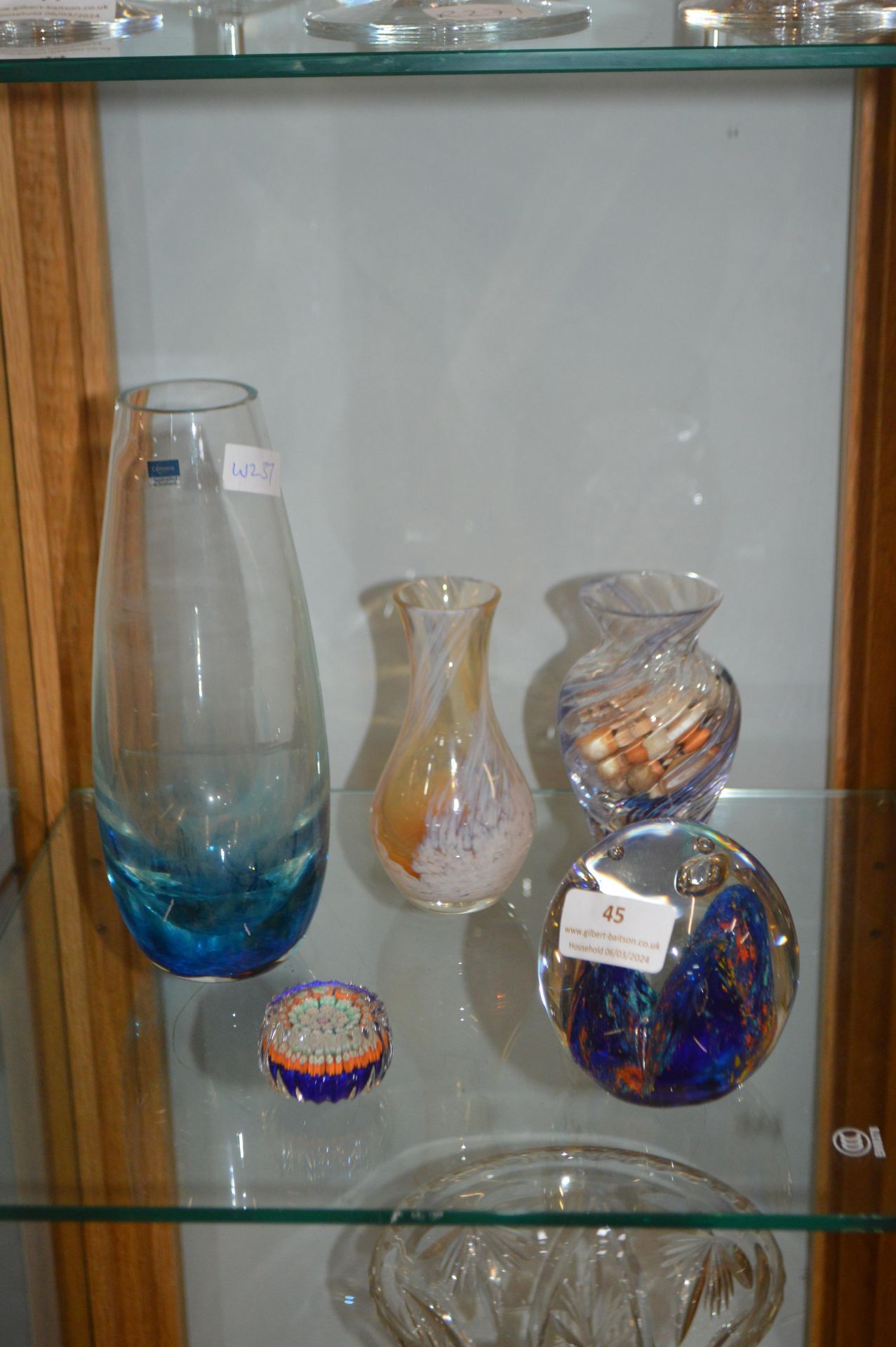 Glass Paperweights and Vases Including Caithness