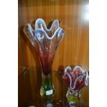 Two Murano Retro Glass Vases