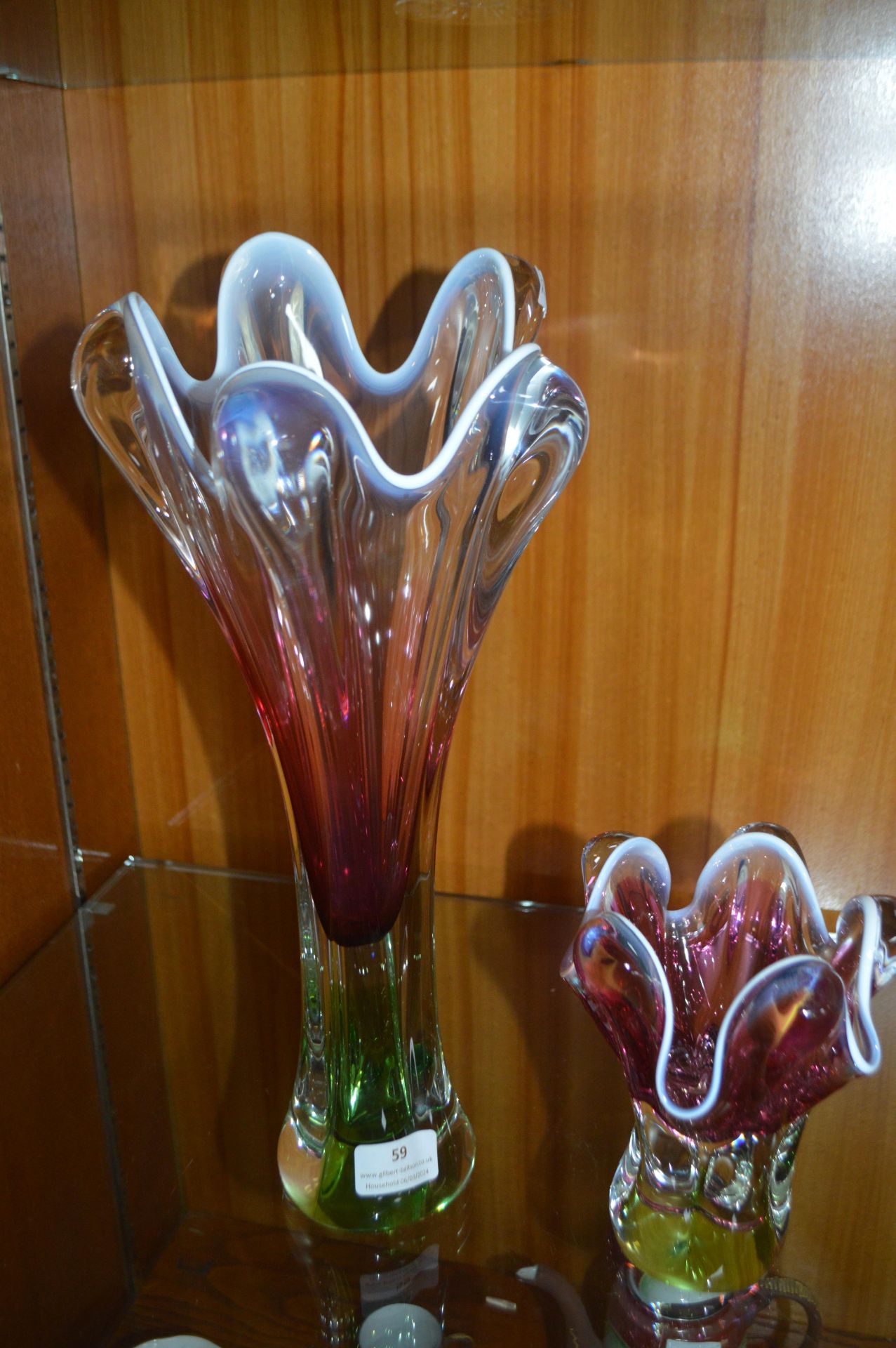 Two Murano Retro Glass Vases