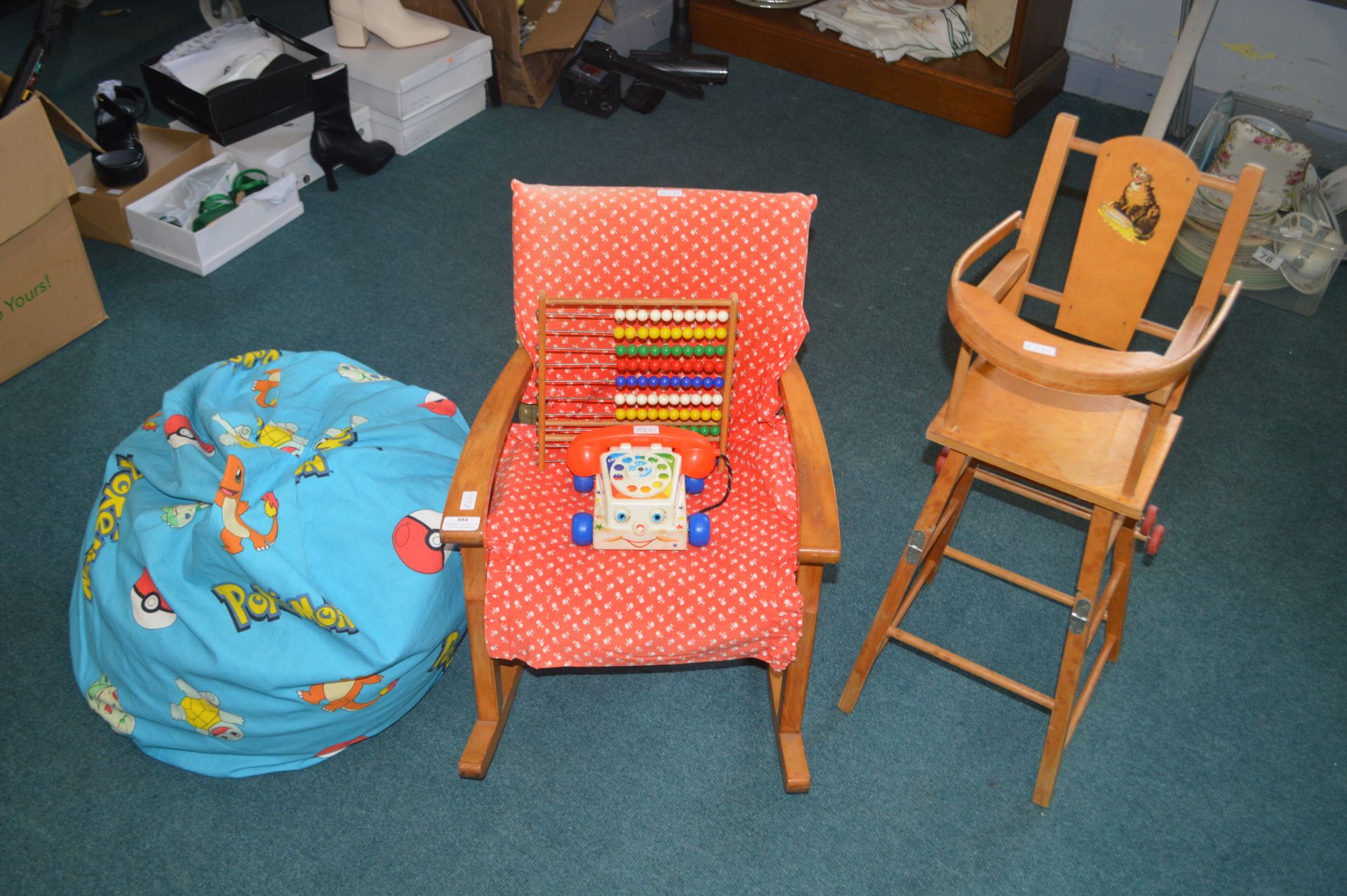 Vintage Nursery Chairs and a Pokémon Beanbag, etc. - Image 2 of 2