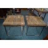 Pair of Barker & Stonehouse Driftwood Glass Topped