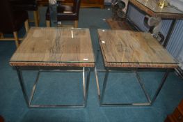 Pair of Barker & Stonehouse Driftwood Glass Topped