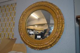 Gilt Framed Circular Convex Mirror