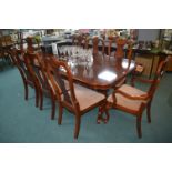 Extending Dining Table with Eight Chairs