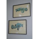 Pair of Vintage Motorcar Prints