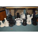 Oversized Painted Wooden Chess Set
