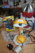 Lamp, Simpsons Mr Burns Webcam, and an Egg Cooker