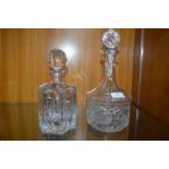 Two Cut Glass Lead Crystal Decanters