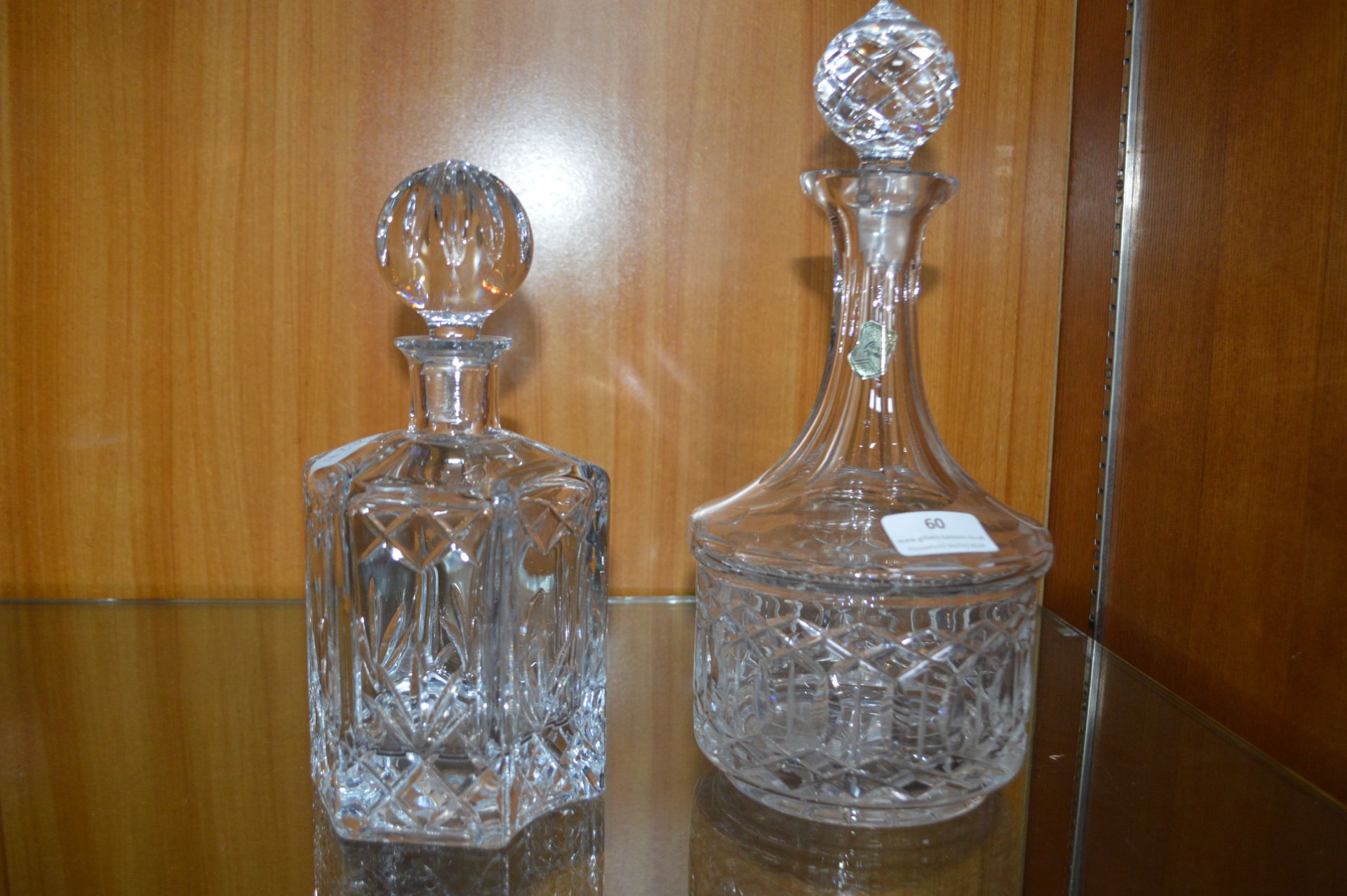 Two Cut Glass Lead Crystal Decanters