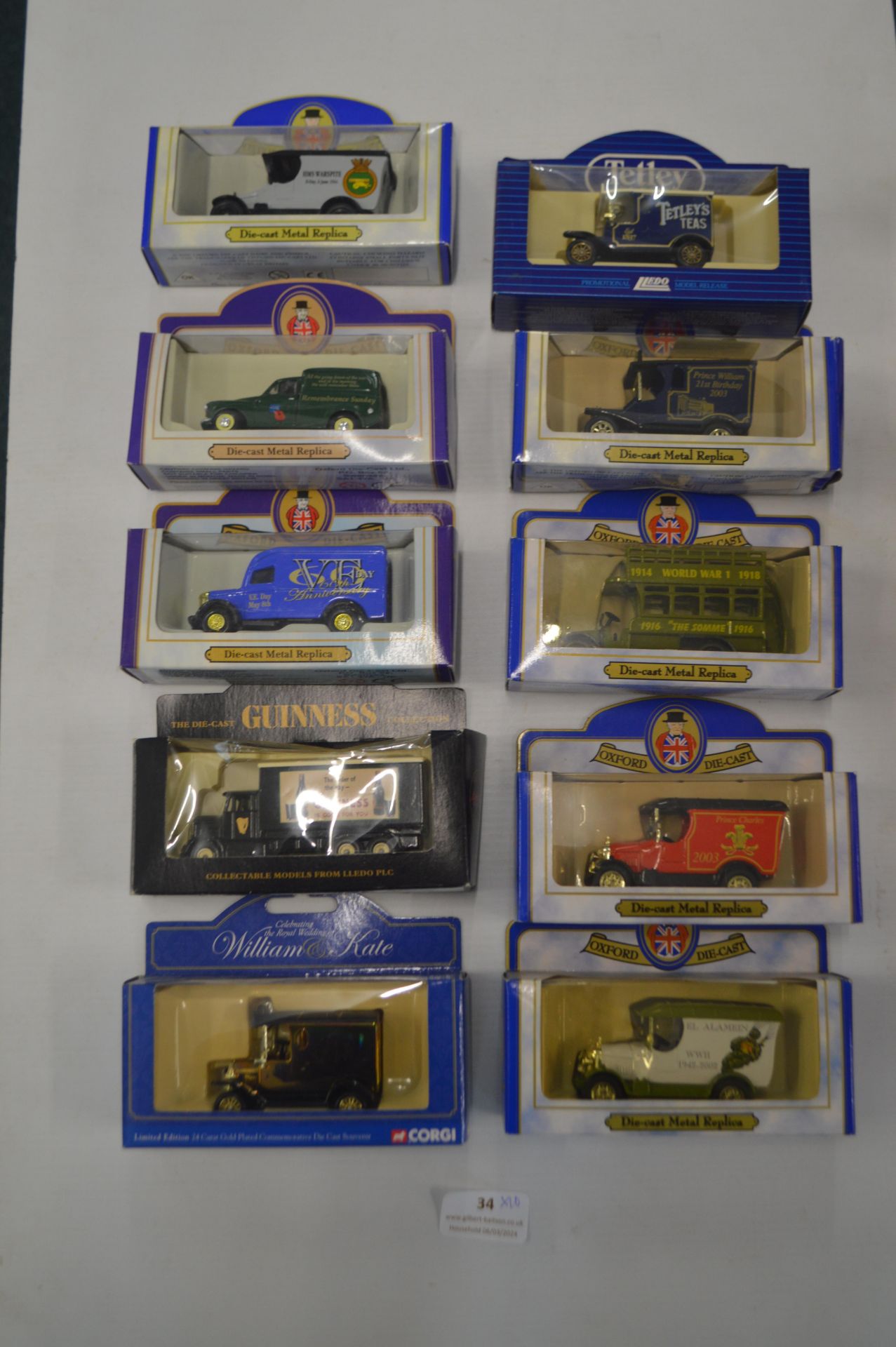 Ten Diecast Advertising Vehicles