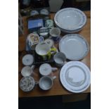 Pottery Mugs, Pasta Dishes, and Cheese Dishes