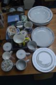Pottery Mugs, Pasta Dishes, and Cheese Dishes