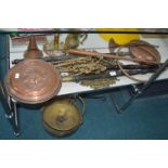 Vintage Copper & Brassware Including Hunting Horns