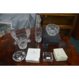 Cut Glass Lead Crystal Decanter, Bowls, etc.