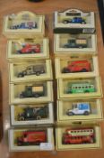 Twelve Diecast Advertising Vehicles and Busses