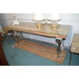 Barker & Stonehouse Driftwood Glass Topped Table o