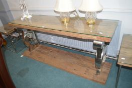 Barker & Stonehouse Driftwood Glass Topped Table o