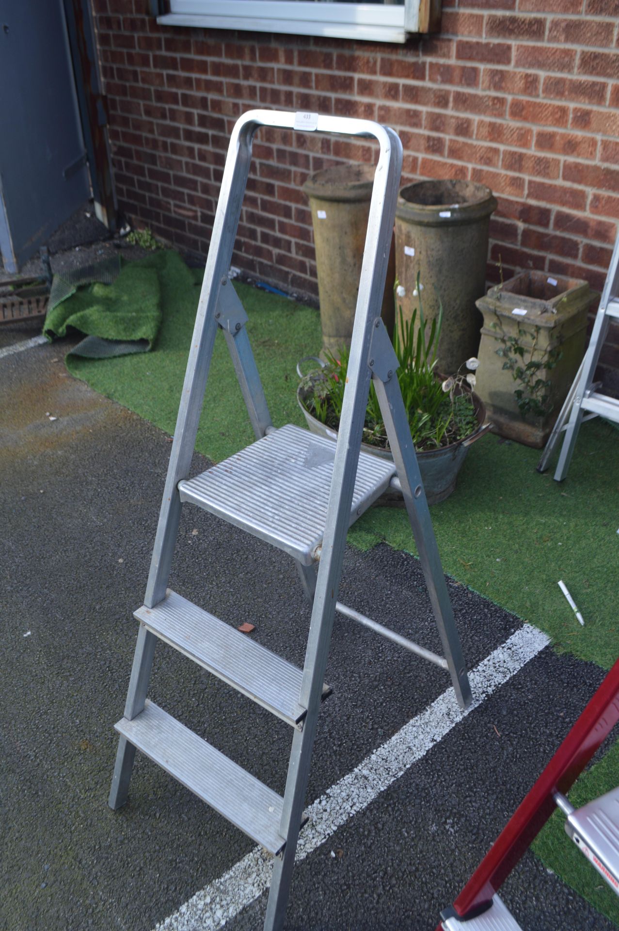 Folding Three Tread Aluminium Steps