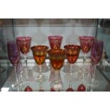 Coloured Gilded Wine Glasses, etc.