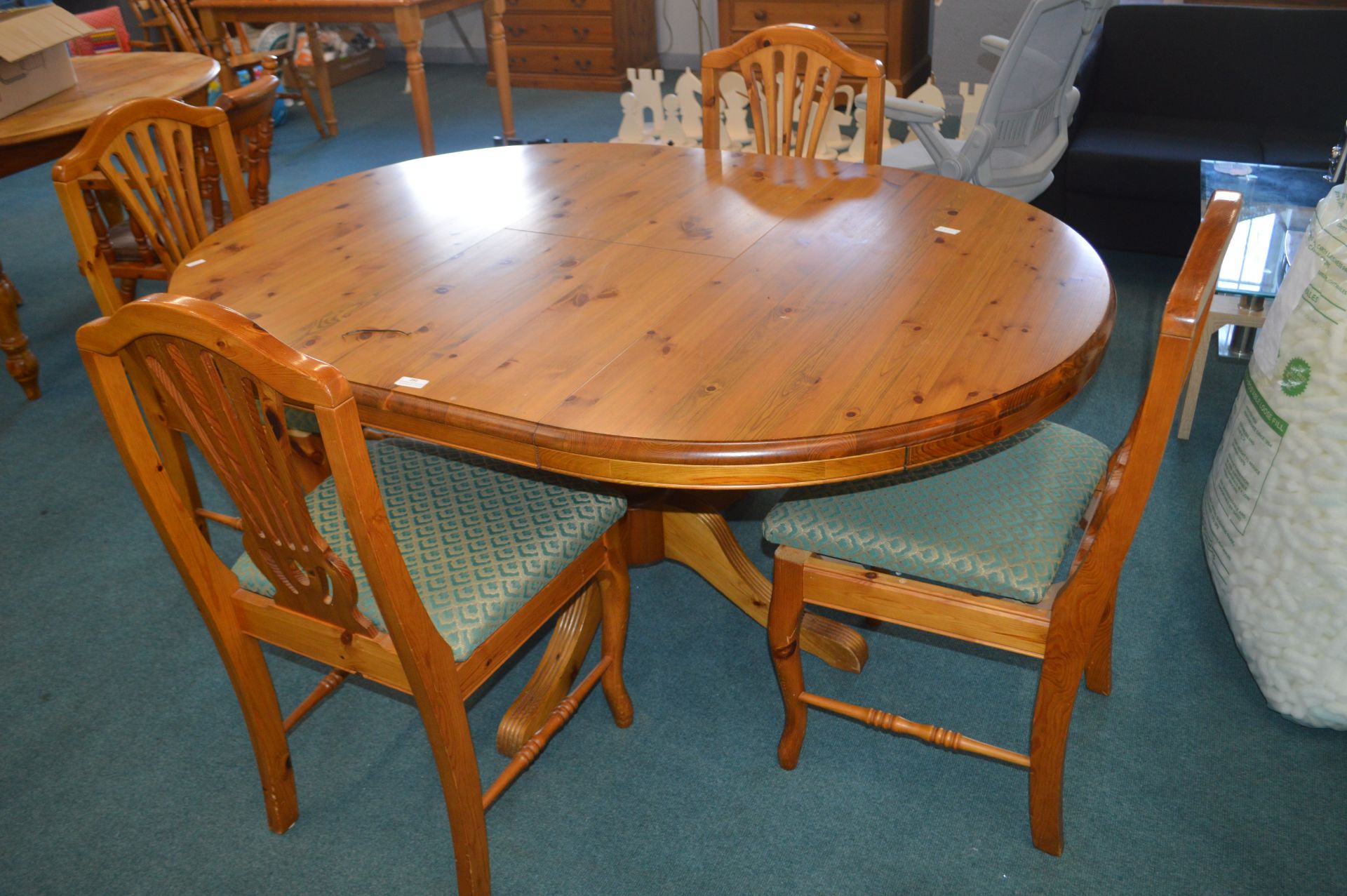 Ducal Solid Pine Kitchen Oval Extending Table with