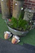Galvanised Tub Planted with Spring Bulbs etc.