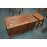 Oak Blanket Box and a Stool etc.