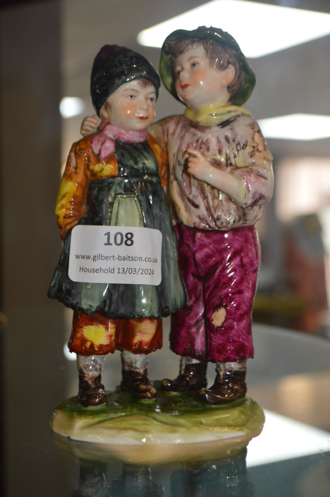 Spanish Figurine of Two Children