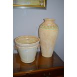 Pottery Vase and Plater