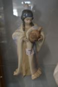 Lladro Figurine of a Native American Girl