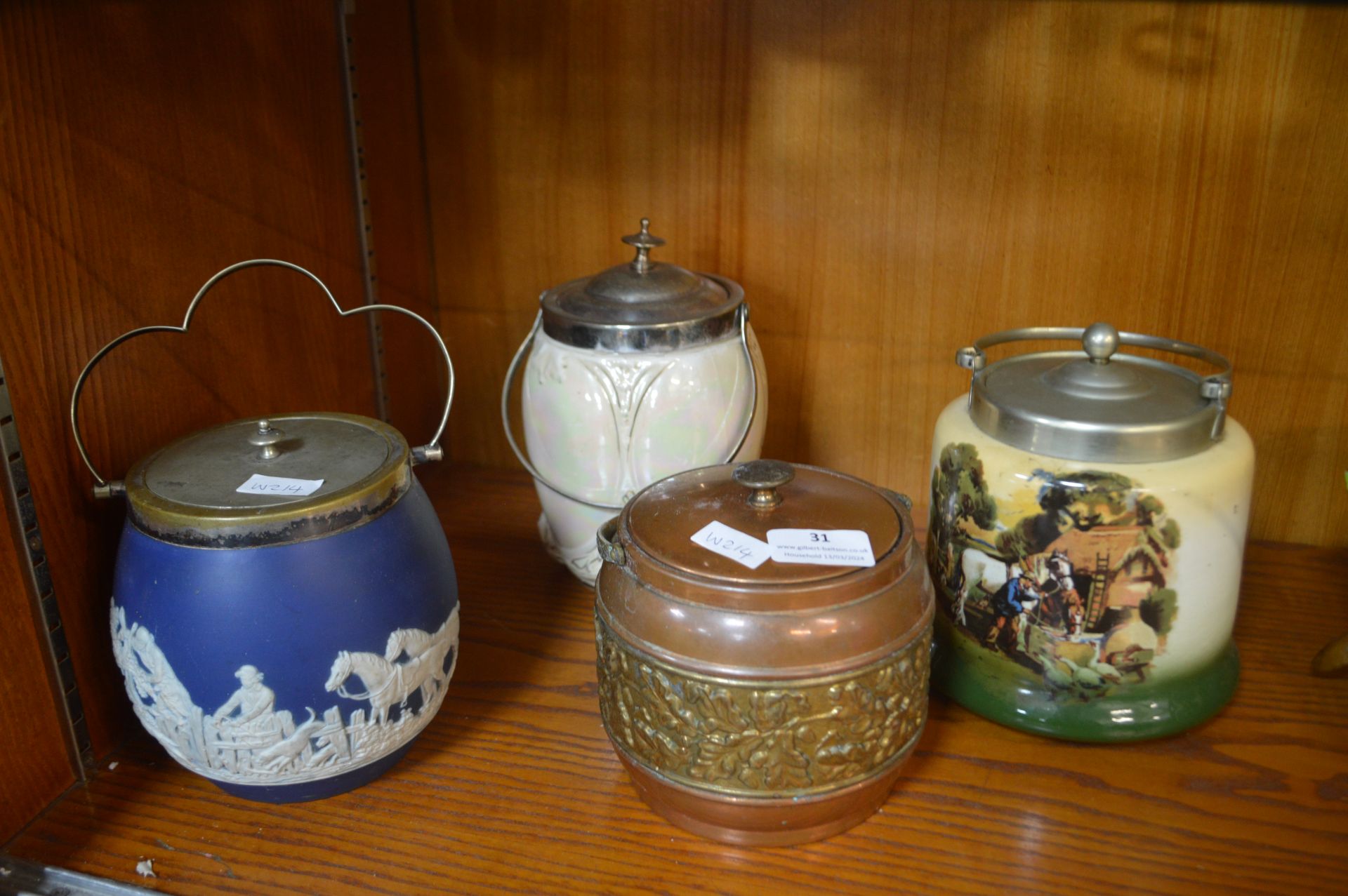 Four Vintage Biscuit Barrels