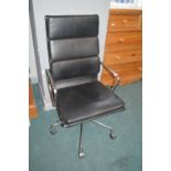 Black Chrome Frame Office Swivel Chair