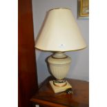 Pottery Table Lamp with Cream Shade