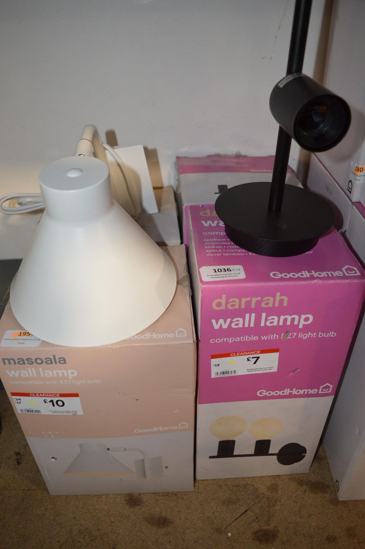 *Two Black and Two White Wall Lamps